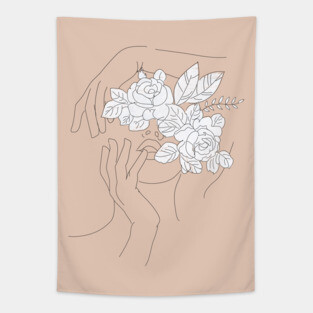 Abstract woman portrait Tapestry