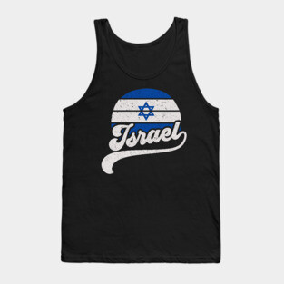 Israel Flag Retro Style Tank Top