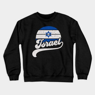 Israel Flag Retro Style Crewneck Sweatshirt