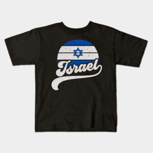 Israel Flag Retro Style Kids T-Shirt