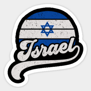 Israel Flag Retro Style Sticker