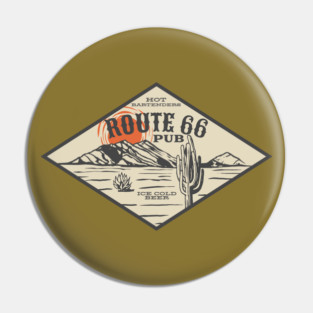Route 66 Pub Retro Design Pin