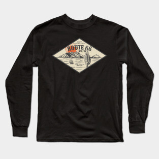 Route 66 Pub Retro Design Long Sleeve T-Shirt
