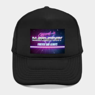 Consent is Mandatory Vaporwave Text Hat