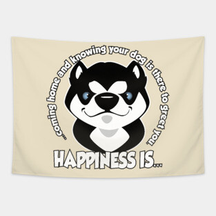 Welcome home Husky Tapestry