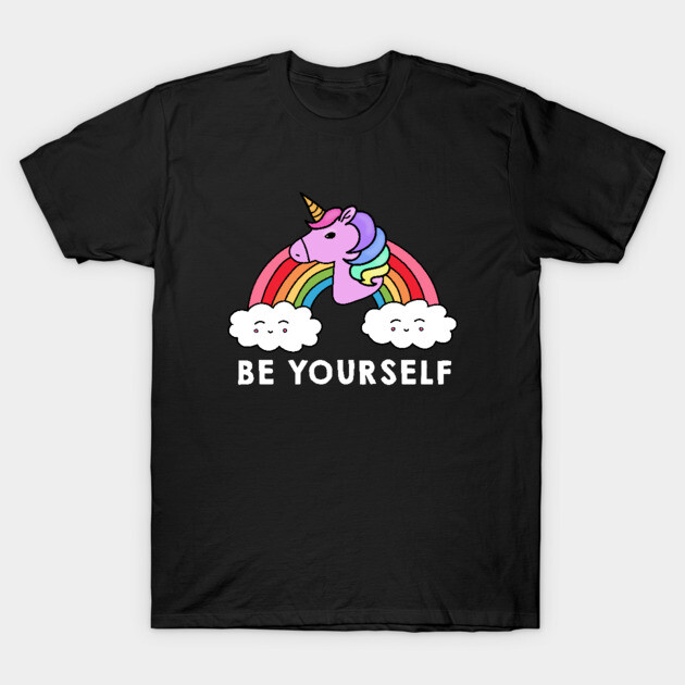 Be Yourself Unicorn Rainbow T-Shirt by logiamerch