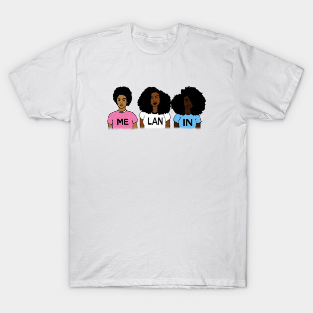Melanin Poppin Afro African girls T-Shirt by logiamerch