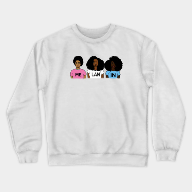 Melanin Poppin Afro African girls Crewneck Sweatshirt by logiamerch