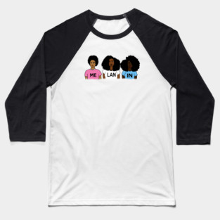 Melanin Poppin Afro African girls Baseball T-Shirt