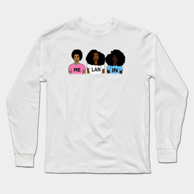 Melanin Poppin Afro African girls Long Sleeve T-Shirt by logiamerch