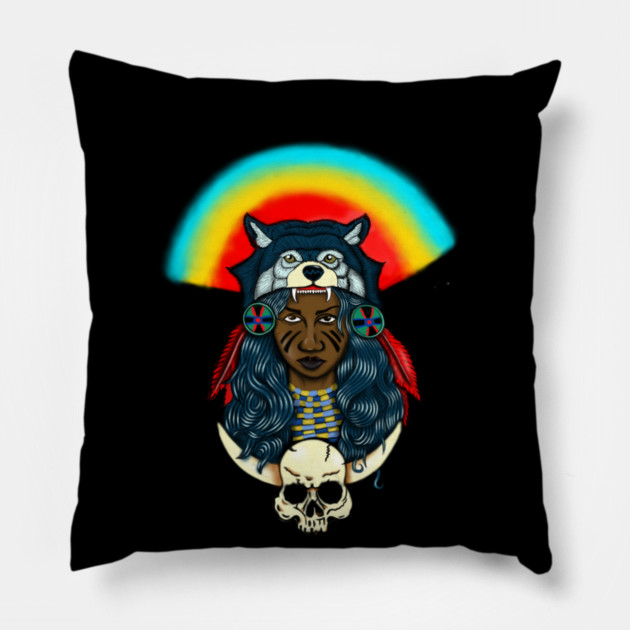 Beautiful Native African Woman Afro Black Pride Pillow by logiamerch