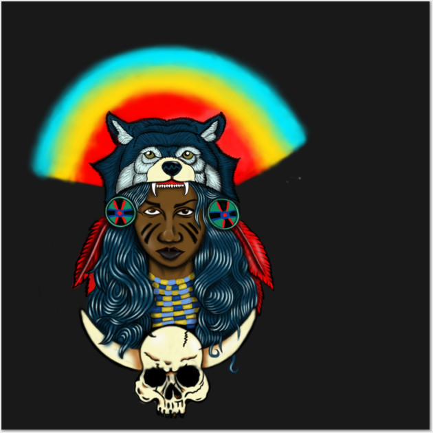 Beautiful Native African Woman Afro Black Pride Wall Art by logiamerch