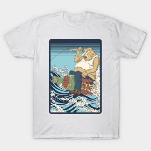Proboscis monkey - Japanese Waves Kanagawa T-Shirt