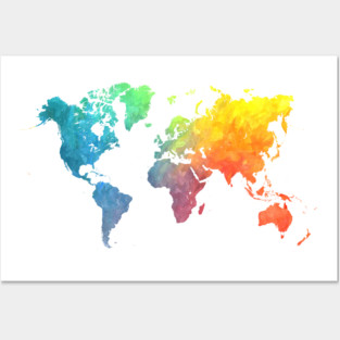 world map colors  #map #worldmap Posters and Art