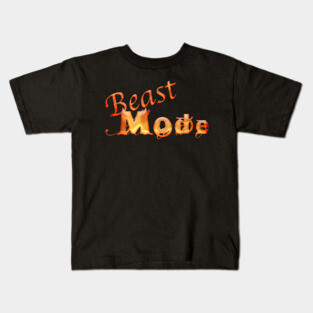 Beast Mode Font in orange Kids T-Shirt