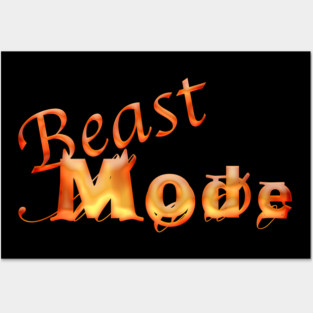 Beast Mode Font in orange Posters and Art