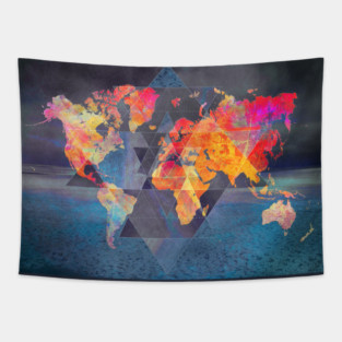 world map travel art #map #worldmap Tapestry