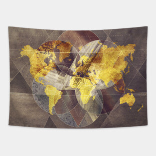 world map brown #map #worldmap Tapestry