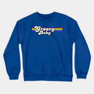Groovy Baby Retro Rainbow Crewneck Sweatshirt