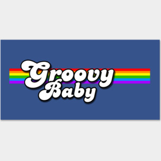 Groovy Baby Retro Rainbow Posters and Art