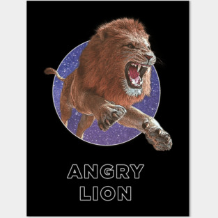 Angry lion Posters and Art