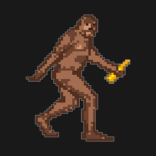 8-bit Bigfoot with a Beer T-Shirt