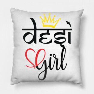 Desi Indian or Pakistani brown girl pride Pillow