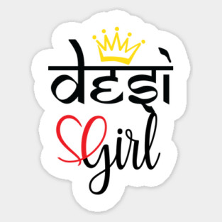 Desi Indian or Pakistani brown girl pride Sticker