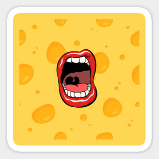 Cheesy Smile Scream Sticker