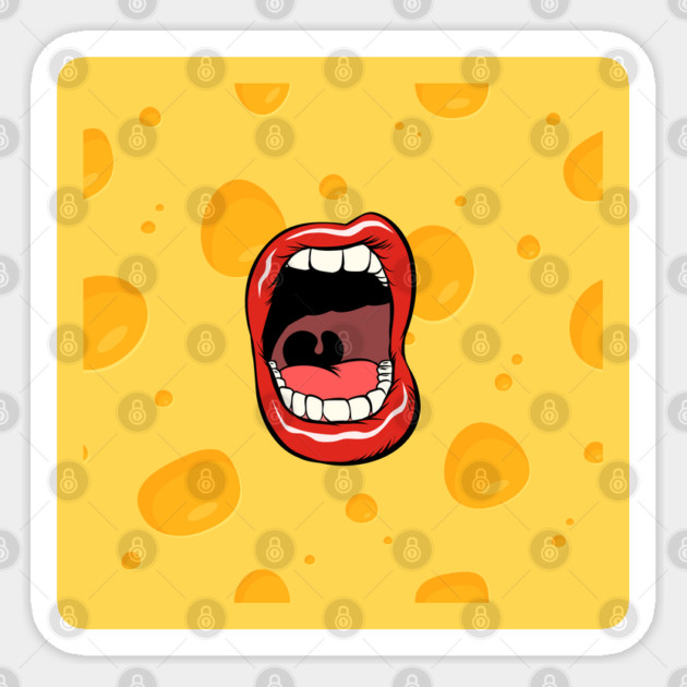 Cheesy Smile Scream Sticker by Camp Happy Hour