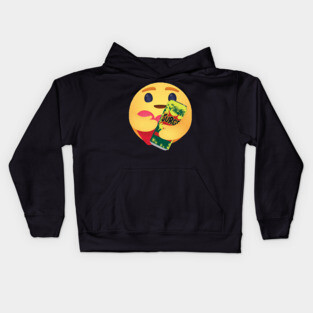 Surge 90s soda drink care hug emoji Kids Hoodie