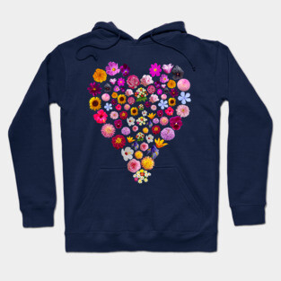 Valentines Day Floral Heart Hoodie