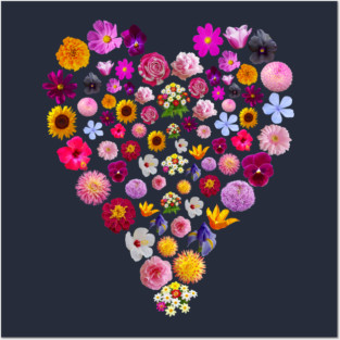 Floral Heart Posters and Art