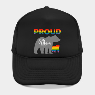Rainbow Pride Flag Bear Proud Mother and Gay Cub Hat