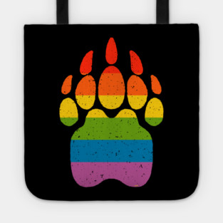 Bear Rainbow Flag Paw Gay Pride Tote