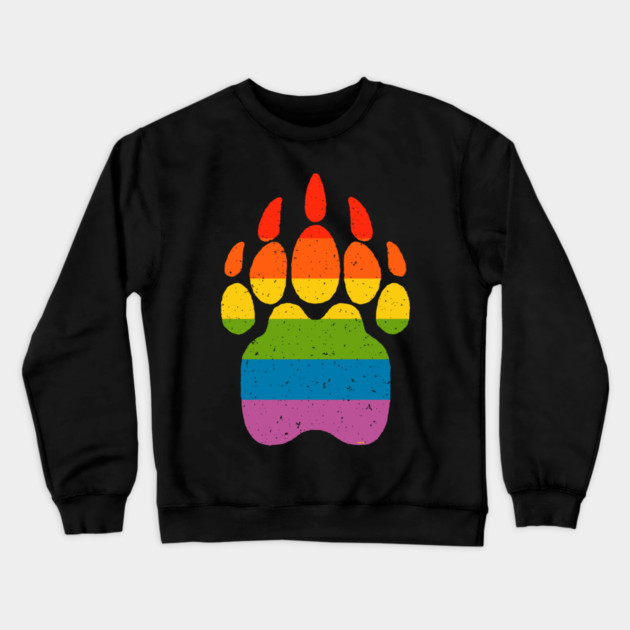 Bear Rainbow Flag Paw Gay Pride Crewneck Sweatshirt by creative
