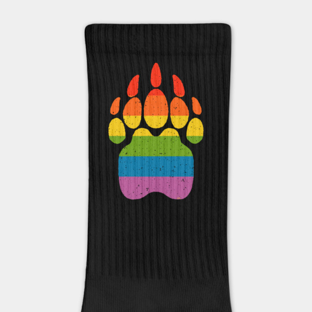 Bear Rainbow Flag Paw Gay Pride by creative