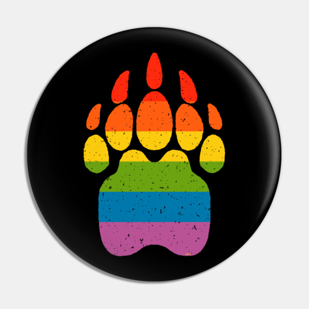 Bear Rainbow Flag Paw Gay Pride Pin by creative