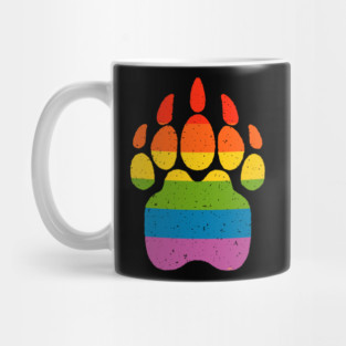 Bear Rainbow Flag Paw Gay Pride Mug