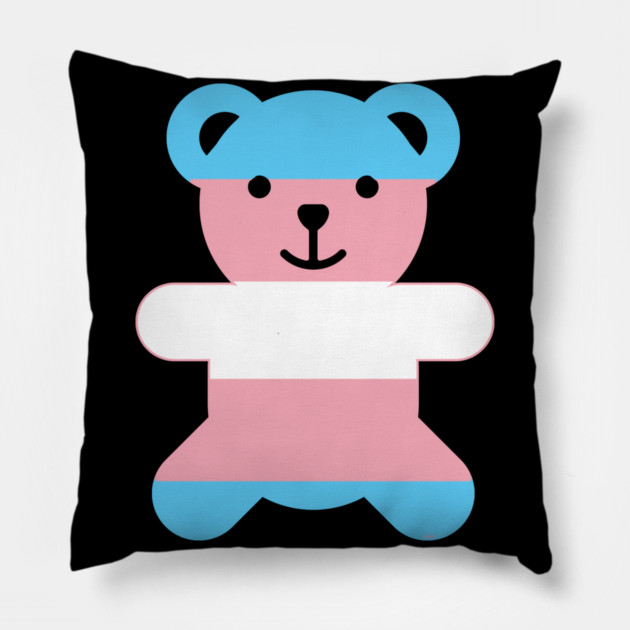 Trans Flag Bear Transgender Pride Pillow by creative