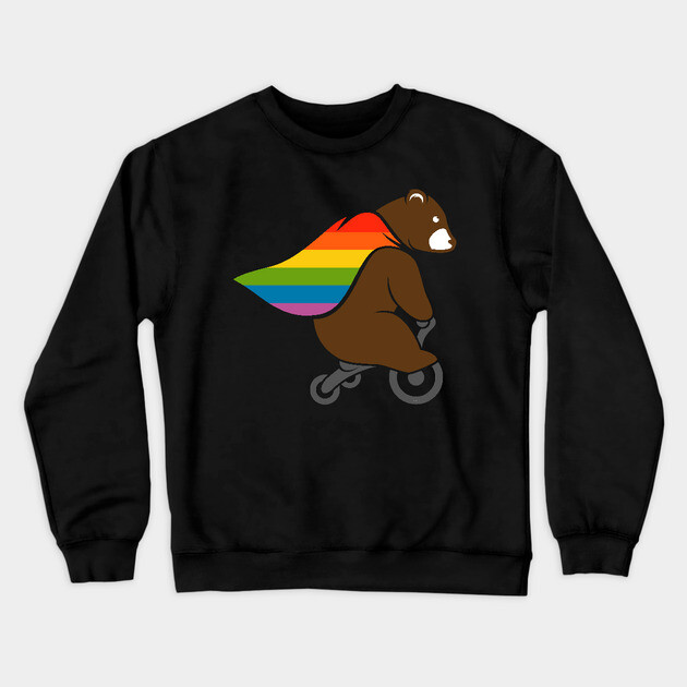 Bear Rainbow Flag Hero Bear Gay Pride Crewneck Sweatshirt by creative