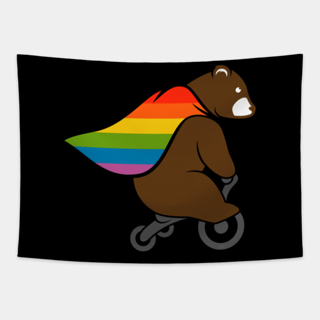 Bear Rainbow Flag Hero Bear Gay Pride Tapestry by creative