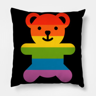 Rainbow Pride Flag Bear Gay Pillow