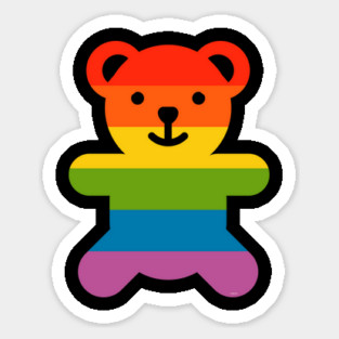 Rainbow Pride Flag Bear Gay Sticker