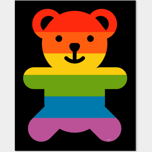 Rainbow Pride Flag Bear Gay Wall Art by creative
