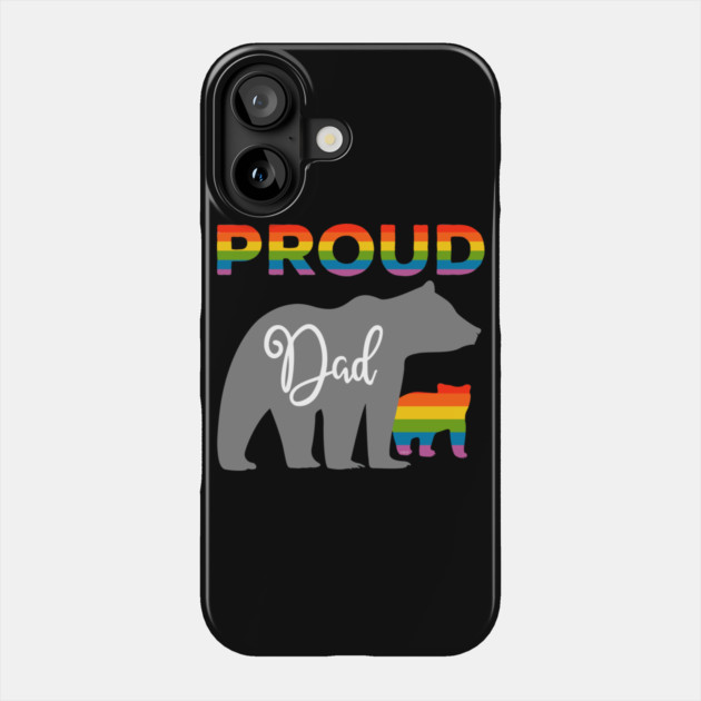 Rainbow Pride Flag Bear Proud Father and Gay Cub Phone Case by creative
