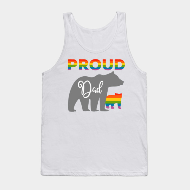 Rainbow Pride Flag Bear Proud Father and Gay Cub Tank Top by creative