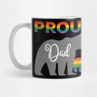Rainbow Pride Flag Bear Proud Father and Gay Cub Mug