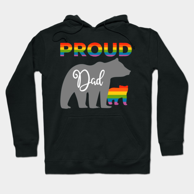 Rainbow Pride Flag Bear Proud Father and Gay Cub Hoodie by creative