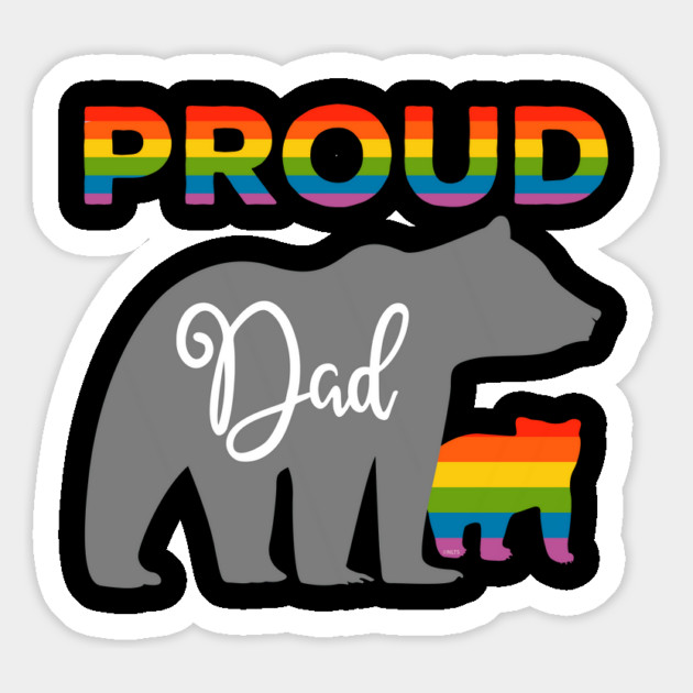Rainbow Pride Flag Bear Proud Father and Gay Cub Magnet by creative